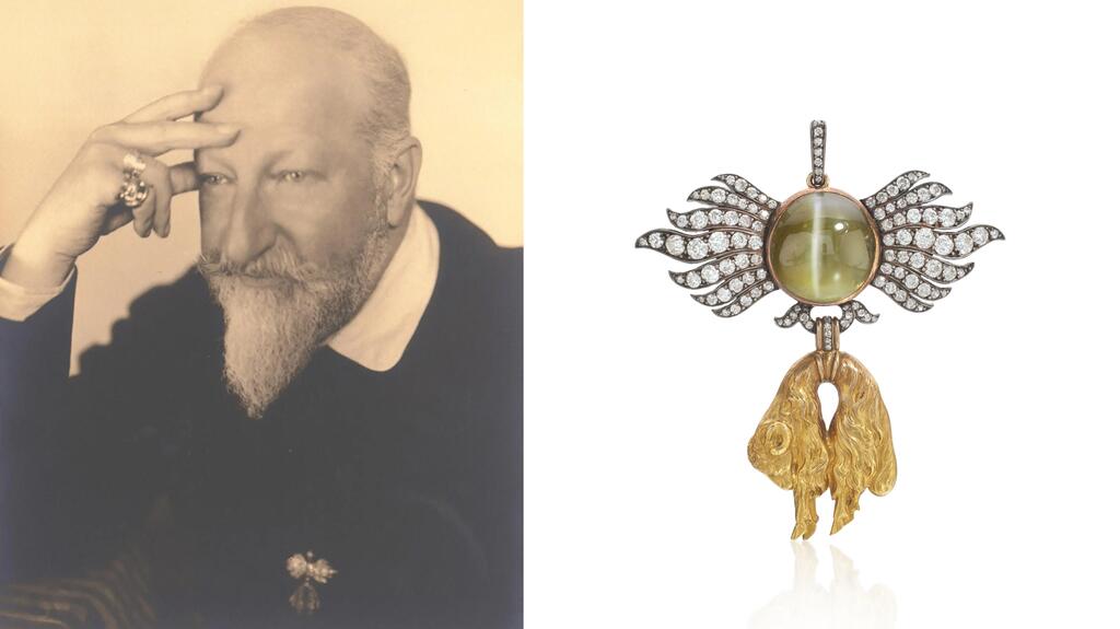 Ferdinand I, Tsar of Bulgaria, wearing the decoration of the Order of the Golden Fleece (left) and a close-up of the piece (right) (Photo courtesy of Sotheby’s auction catalog) Ferdinand I, Tsar of Bulgaria Order of the Golden Fleece